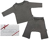 村信 アンナニコラ ベビーウェア ギフトボックス 水玉長袖Tシャツ&モンキーパンツ 70cm グレー GB-AN1500-2