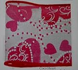 ~Coco Heart~　1ｍ単位　　アラウンドハート　ピンク　ワイヤー入り　幅広 リボン　 ( バレンタイン　ホワイトデー　母の日　ラッピング　 リース・プリザ・ドライフラワー）