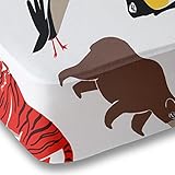 Animal Print Crib Sheet for Boys and Girls - Double Brushed Ultra Microfiber Luxury Crib Sheet Set B