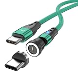 USB-C to USB-C マグネット 充電ケーブル 7pin 540度回転 PD 60Wまでに対応【3本】3A急速充電 データ転送対応 マグネット式充 電ケーブル 充電コード Type-C対応 まぐねっと 磁石 磁気 防塵 着脱式 LEDランプ付き (2m*3)