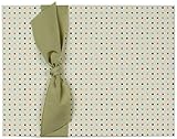 Tessera Baby Books Memory Book Small Dots with Green Grosgrain Ribbon, Cream by Tessera Baby Books