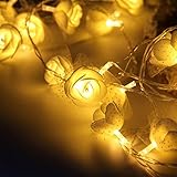 かわいい　白色　バラ　LEDストリングライト　おしゃれ　　LEDライト　環境保護　省エネルギー　イルミネーション　銅線　1.5M　ツリーライト　単3電池　デコレーションライト　LED 10個　（結婚式