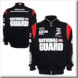 Dale Earnhardt Jr。National GuardメンズブラックTwill Nascarジャケットby JH Design