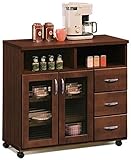 幅90cmキッチンカウンター ブラウン 茶色 日本製 完成品 大川家具 食器棚 キッチン 収納 キッチンワゴン キッチンラック カウンター下収納 41000019005-BR