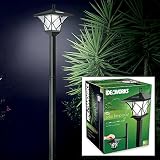 60 " Versatile、2 Looks in 1つヴィンテージアウトドアソーラーLEDランプPost、ブラック