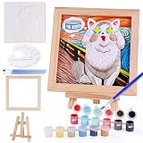 子供用 お絵描きキット 可愛い猫のアート 塗り絵キット 工作キット 知育玩具 女の子 男の子 小学生 人気 誕生日プレゼント（叫び猫）