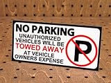 アメリカンパブリックサインステッカー 「駐車禁止、権限のない車は牽引撤去します」＿SC-PS02-LFS