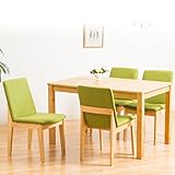 【ダイニングセット 4人用】北欧スタイル 4人用ダイニングテーブルセット 天然突板テーブル 優しい風合いのファブリック・ダイニングチェア クッション性 すべり止め付き おしゃれ 張り地：ブラウン 色：ナチュラル