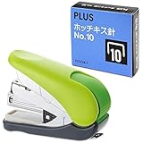 プラス ホッチキス フラットかるヒット 32枚綴じ グリーン ホッチキス針1個セット