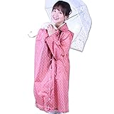 ママレインコート レインママコート ママ レインコート 抱っこしたまま着られる 雨 梅雨 赤ちゃん 妊娠期 自転車 抱っこ紐 ダッカ―付き 急な雨も安心 収納袋付き 巾着袋 便利 可愛い (ピンク)