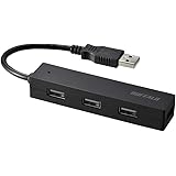 バッファロー BUFFALO USB ハブ USB2.0 バスパワー 4ポート ブラック BSH4U055U2BK【Nintendo Switch/Windows/Mac対応】