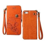 iPhone 5 / 5S / SE ケース,COOSTOREJPレトロエンボス加工ローズFlorals PUレザーケース磁気カードウォレット+取り外し可能な手首ストラップのデザインは、に適用するAp