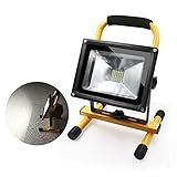 LED投光器 充電式20W 2500LMポータブル投光器 SMD 40連LED作業灯ホワイト一年保証