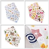 Morninggold ベビー ビブ 赤ちゃんのためのコットン制 よだれかけ スタイ BIB 3枚セット オーガニック (混合色)きりん＋じぼ＋サル