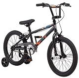 Mongoose Switch キッズ BMX バイク 男の子 女の子 自転車 対象年齢5~8歳 18インチホイール トレーニングホイール付き自転車 ロースタンドオーバーフレーム フット&ハンドブレーキ ブラック