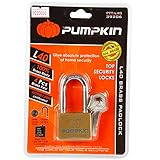 Pumpkin l40 Longシャックル真鍮南京錠キーホームTopセキュリティロックツールスチールカバープレート( ptt-l40 : 39206 )、パック1個。