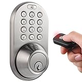 MiLocks XF-02SN Digital Deadbolt Door Lock with Keyless Entry via Remote Control and Keypad Code for