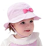 (ピーキー)Peigee ベビー用ハット つば広 赤ちゃんキャップ 紫外線 UVカット キッズ 帽子 子供サンバイザー フィッシャーマンハット女の子 男の子 リボン 可愛い