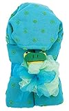 AM PM Kids! Green Dot Hooded Towel with Baby Loofah, Turquoise by AM PM Kids!