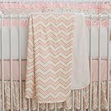 Carousel Designs Pale Pink and Gold Chevron Crib Blanket by Carousel Designs