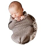 新生児の赤ちゃんかぎ針編みのニット写真の小道具の衣装衣装寝袋ぬいぐるみ毛布 (グレー)