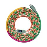 MOGOOD USB Cケーブル、100W 1.5M CからC型ナイロン編みケーブル、LEDディスプレイ付き、MacBook、iPad Pro、サムスンGalaxy Z Flip 6、Google Pixel 9 Pro XLに対応