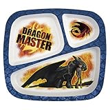 Zak! Designs 3-Section Plate featuring How to Train Your Dragon 2 Graphics Break-resistant and BPA-f