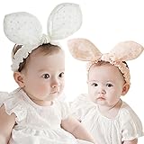 HBF かわいい ヘッドバンド ヘアアクセサリー 髪飾り ウサギ 耳 角度調整可能 髪留め カチューシャ キッズ 赤ちゃん ベビー 出産祝い 誕生日 プレゼント 2点セット