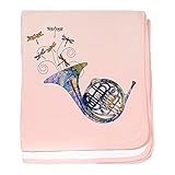 CafePress – Wild French Horn – スーパーソフトベビー毛布、新生児おくるみ ピンク 06794645836832E