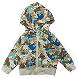 【冬物】OFFICIAL TEAM(オフィシャル チーム) 薄手ガーゼ裏起毛“Animal CAMO"前開きフードジャケット 90cm /SAND NO.OT-15AW-310