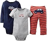 Carter's カーターズ　ボーイズ　3点セット　カバーオール パンツ ボディスーツ カバーオール　男の子　ベビー服 (9M, クルマ)