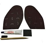 靴修理キット ビブラム vibram 半張り 7673 ボンドセット No.2サイズ 濃茶 『靴底補修・滑り止めシート』
