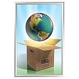 セキュリティフレーム、20 " x 30 "ポスターサイズ、1 "シルバー、Mitredコーナー