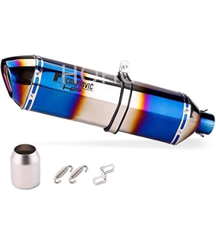 スリップオンマフラー チタンマフラー  サイレンサー  60.5㎜ 新品未使用 Amazon | 汎用 60.5Φ ステンレス スリップオン マフラー GP