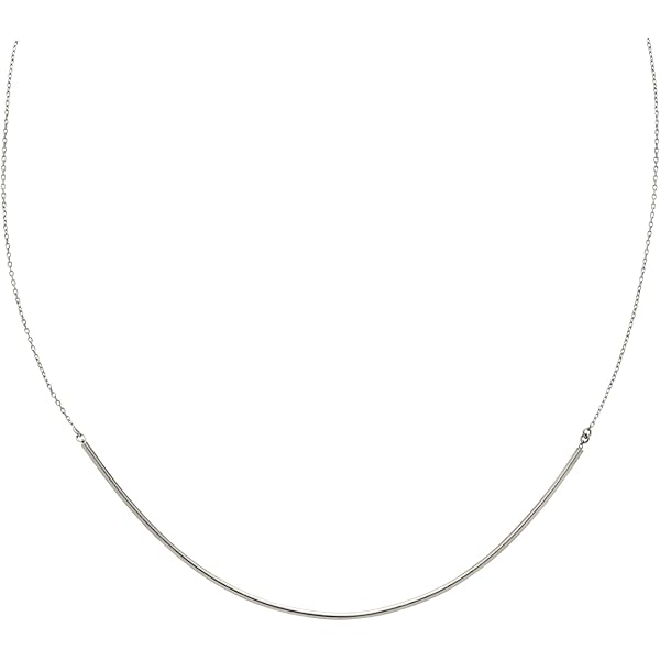 Amazon | Kooljewelry 18Kホワイトゴールド 1mmラウンドケーブル