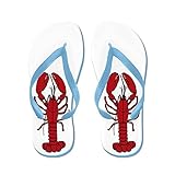 lplpol Lobster isレッドFlip Flops for Kids大人用ユニセックスビーチサンダルプールシューズパーティースリッパブラックピンクブルーベルトfor Chosen カラー: 