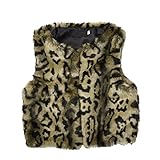 PER キッズ ベスト　子供服 キッズ ノースリーブベス　フェイクファー コート 豹柄 ふわふわ 温かい