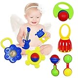 BabyPrice Baby Teether Toy Set for Infant Toddler Rattles Eco Friendly Non-Toxic Freezer-safe 5 Pc [