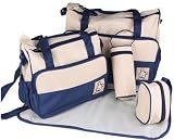 TechnoTec? 5pcs Multi-Function Baby Diaper Nappy Bag/ Mummy Changing Set Handbag, Large Bag, Small B