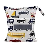 OHBABYKA Baby Wet and Dry Cloth Diaper Organizer Bag,Waterproof Double Zipper - Cars by OHBABYKA