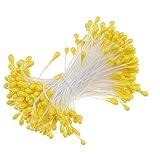 Hommy暖かい色 フラワー ペップ・花材 パールペップ 人工 花蕊 直径約3mm 長さ約6.5cm 造花 雄しべ 3色オプション 170本 (黄)