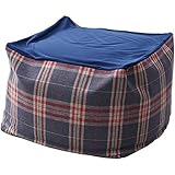 山善(YAMAZEN) ビーズクッション クッション 55cm チェック柄 アンティークネイビー BS30-5540RC(ANV