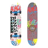 ラングスジャパン(RANGS) ラングスR1スケートボード スカイブルー 7.25×28インチ コンプリートセット PUウィール