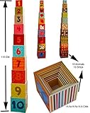 Toys of Wood Oxford Stacking Boxes Cubes/ Number and Alphabet Blocks Stacking Cups