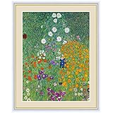 【F6】 世界の名画額 農家の庭 クリムト 有名美術館 レプリカ モダン インテリア 壁掛け 階段飾り G4-BM074