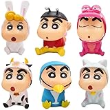 Denyeetの装飾アニメーション クレヨンしんちゃん かわいいセンターコンソール 人形フィギュア クレヨンしんちゃん 6点セットクレヨンしんちゃん車のインテリアアクセサリー