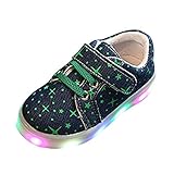 LEDスニーカー シューズ 光る 発光靴 子供用 キッズシューズ 発光シューズ 13cm-18.2cm 男女兼用 hibote グリーン 24=内径14.5cm