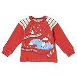 クレードスコープ(キッズ&ベビー)(kladskap) スケータートレイン裏毛トレーナー【アカ/110】