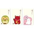 和紙ぽち袋 ちぎり絵 招き猫 花うさぎ 福ろう 3種各5枚 15枚入