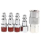 Fenteer カップリング　空気圧　カップラー　コネクター　アダプタ　1/4インチ　５個入り　